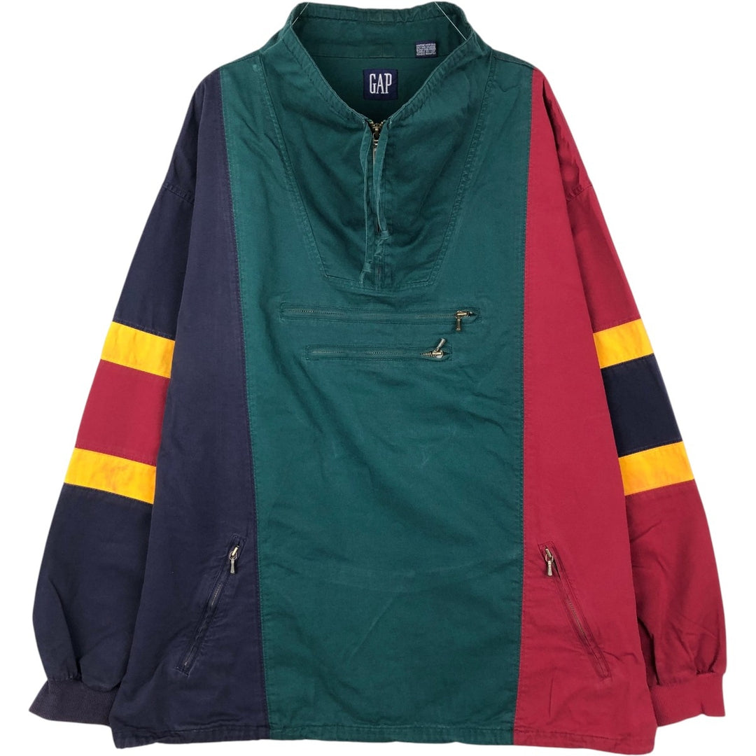 90'S GAP Old Gap Crazy Pattern Cotton Pullover Anorak Jacket, Men's XL (approx.) cotton Green type dark green Vintage Second Hand