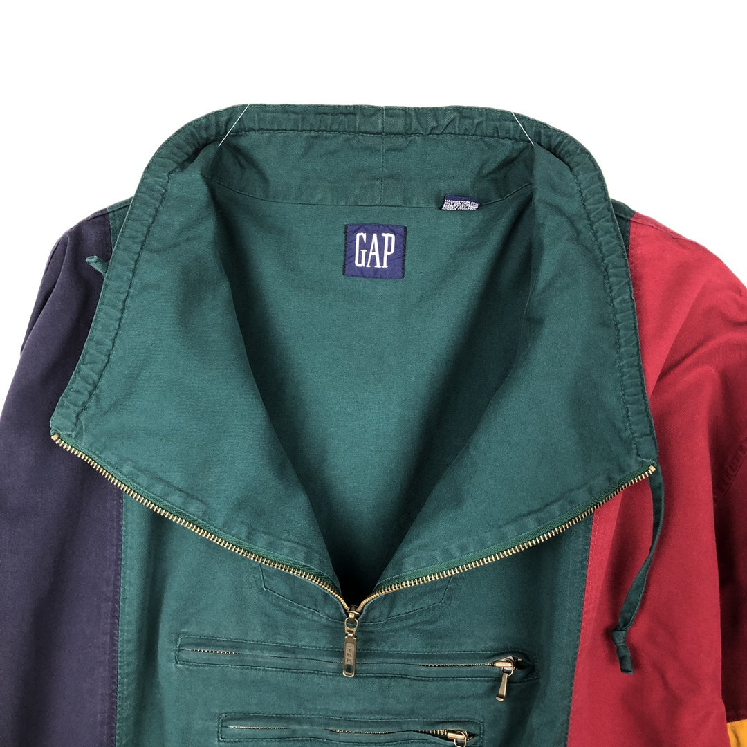 90'S GAP Old Gap Crazy Pattern Cotton Pullover Anorak Jacket, Men's XL (approx.) cotton Green type dark green Vintage Second Hand