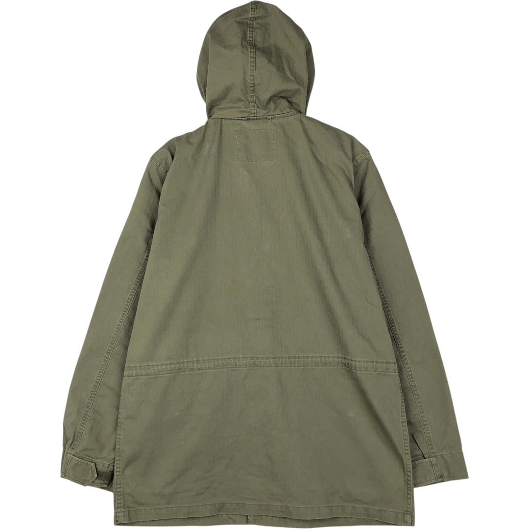 Levi's HBT Herringbone Twill Hooded Military Jacket, Men's Size L (approx.) cotton Khaki type Vintage Second Hand