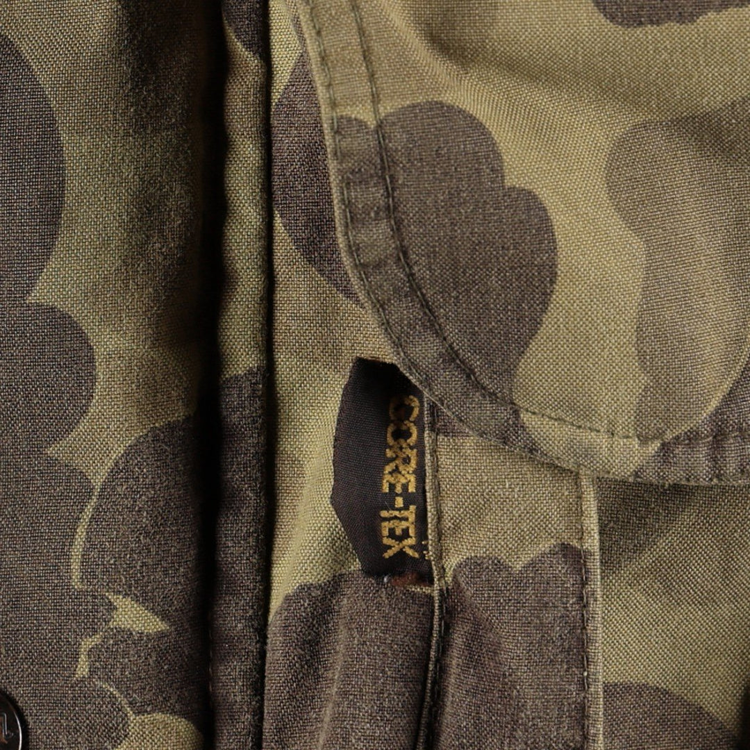 90'S Remington GORE-TEX Camouflage Pattern Mountain Parka Shell Jacket, Made in USA, Men's Size L (Equivalent), Vintage Nylon Khaki type Vintage Second Hand