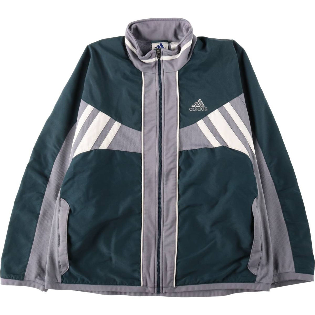 Vintage 90'S Adidas windbreaker with back logo, size L, men's polyester gray type Vintage Second Hand