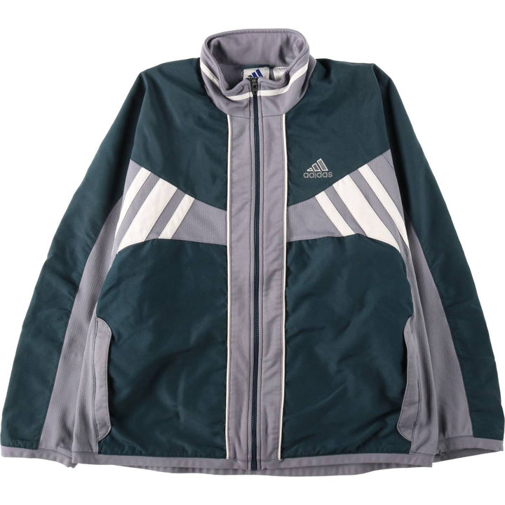 Vintage 90'S Adidas windbreaker with back logo, size L, men's polyester gray type Vintage Second Hand