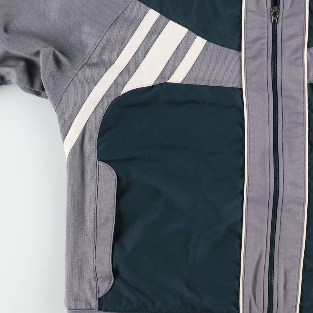 Vintage 90'S Adidas windbreaker with back logo, size L, men's polyester gray type Vintage Second Hand