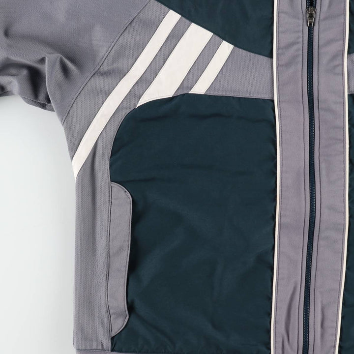Vintage 90'S Adidas windbreaker with back logo, size L, men's polyester gray type Vintage Second Hand