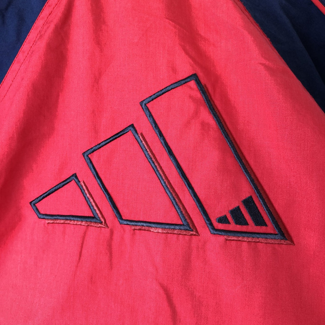 90'S Adidas windbreaker with back logo, men's size M equivalent, vintage. polyester red type Vintage Second Hand