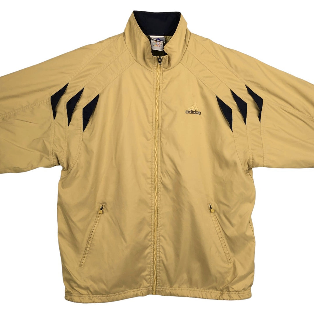 00'S adidas windbreaker, men's size M polyester beige type brown Vintage Second Hand