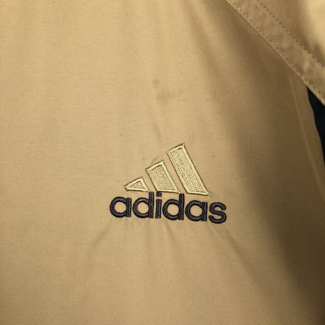 00'S adidas windbreaker, men's size M polyester beige type brown Vintage Second Hand