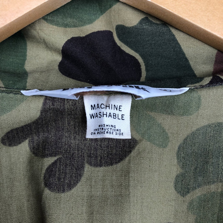 70s-80'S Duxbak Camouflage Pattern Duck Hunter Camo Hunting Shirt Jacket, Men's Size M (Equivalent), Vintage unclear Khaki type Vintage Second Hand