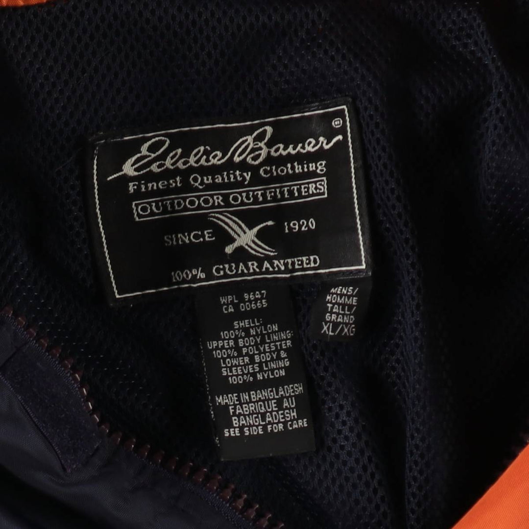 Eddie Bauer Anorak Jacket, Men's Size XL (approx.) Nylon navy blue type Vintage Second Hand