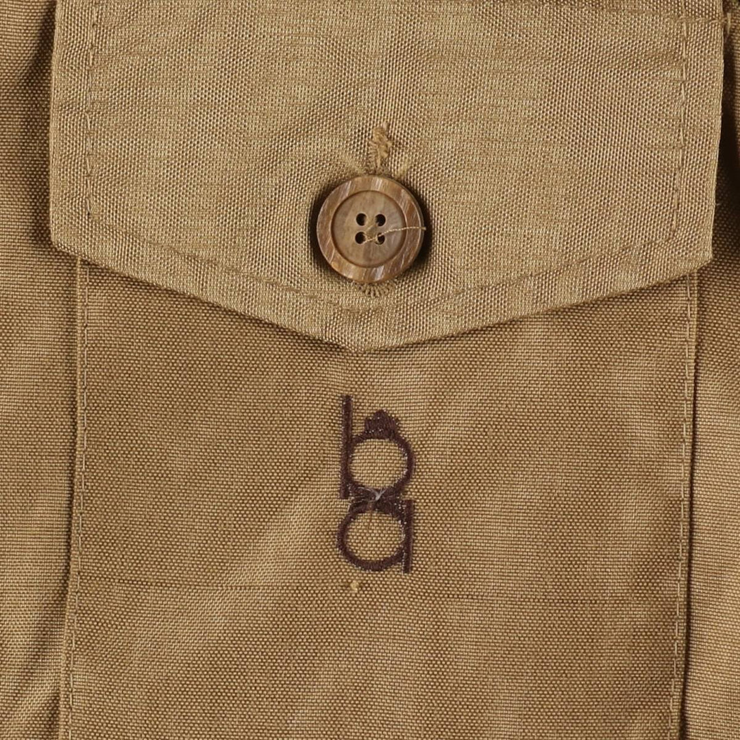 70s-80'S Bob Allen Open Collar Hunting Jacket, Made in USA, Men's Size L (approx.), Vintage unclear beige type brown Vintage Second Hand