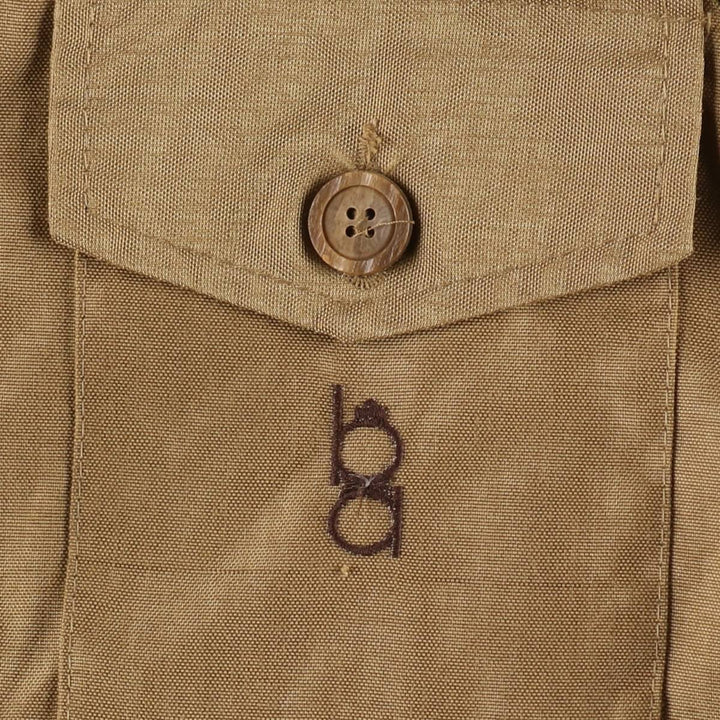 70s-80'S Bob Allen Open Collar Hunting Jacket, Made in USA, Men's Size L (approx.), Vintage unclear beige type brown Vintage Second Hand