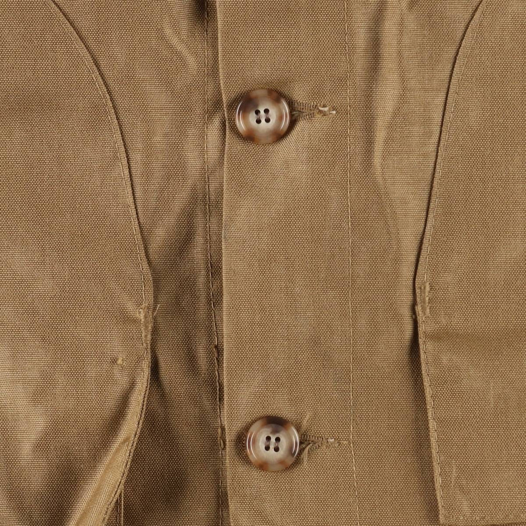 70s-80'S Bob Allen Open Collar Hunting Jacket, Made in USA, Men's Size L (approx.), Vintage unclear beige type brown Vintage Second Hand