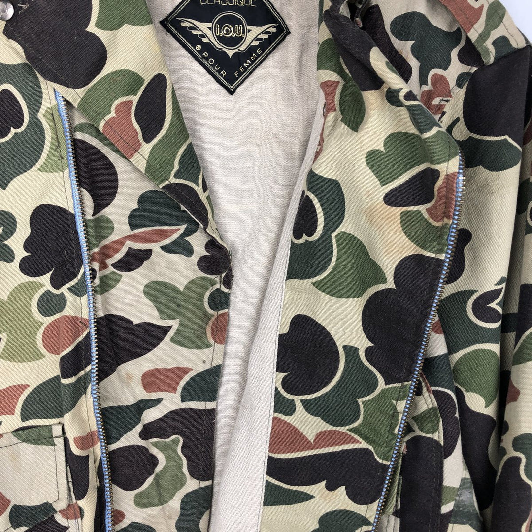 IOU Camouflage Pattern Duck Hunter Camo Cotton Jacket Rider Jacket Women's Size M unclear Khaki type Vintage Second Hand