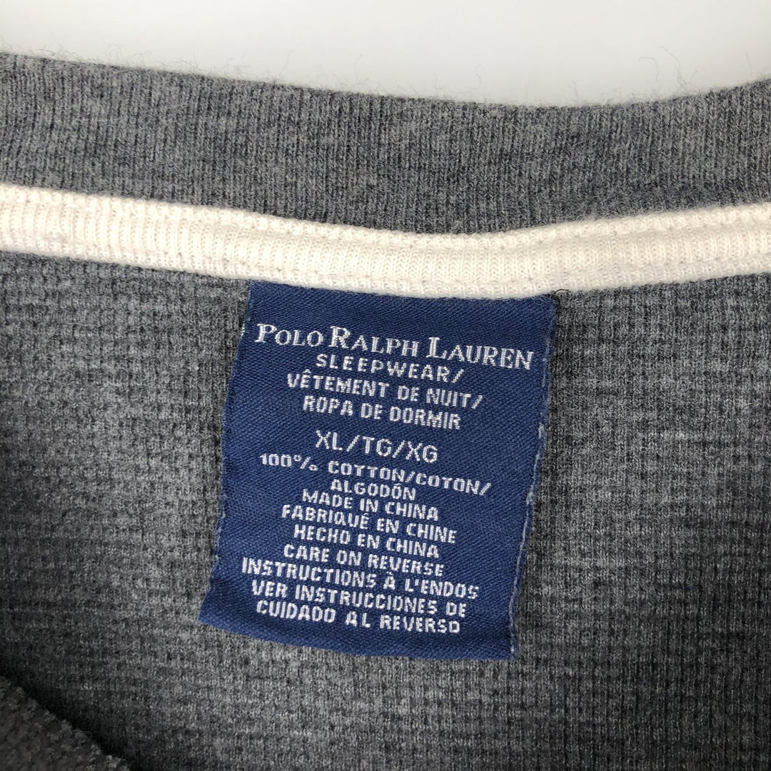 Ralph Lauren POLO RALPH LAUREN SLEEPWEAR Thermal Long T-Shirt, Men's XL cotton gray type Vintage Second Hand