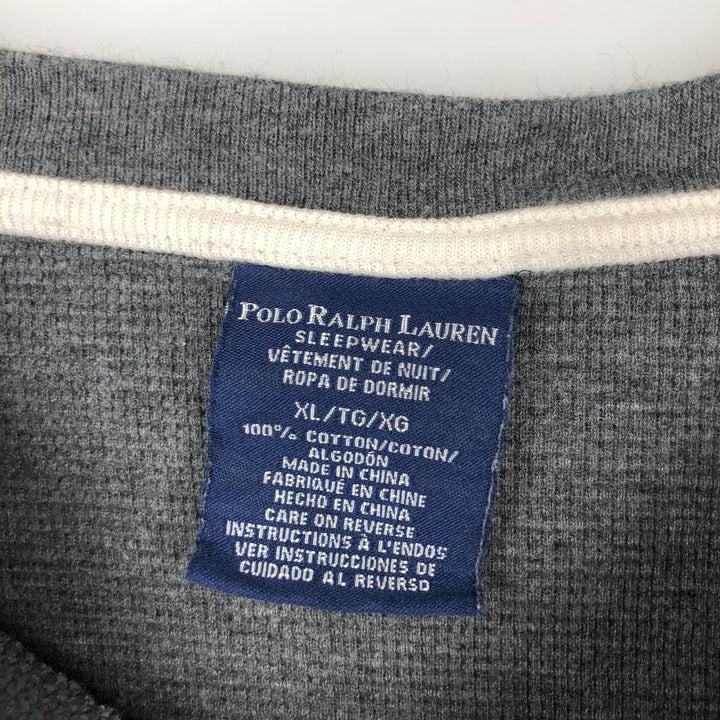 Ralph Lauren POLO RALPH LAUREN SLEEPWEAR Thermal Long T-Shirt, Men's XL cotton gray type Vintage Second Hand