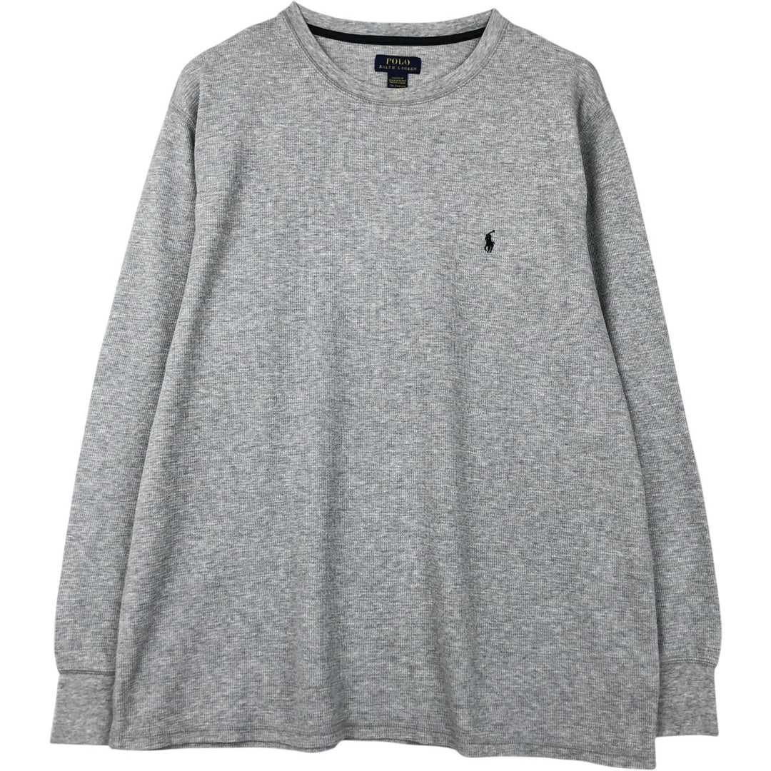 Ralph Lauren POLO RALPH LAUREN Thermal Long T-Shirt Men's XXL cotton gray type Vintage Second Hand