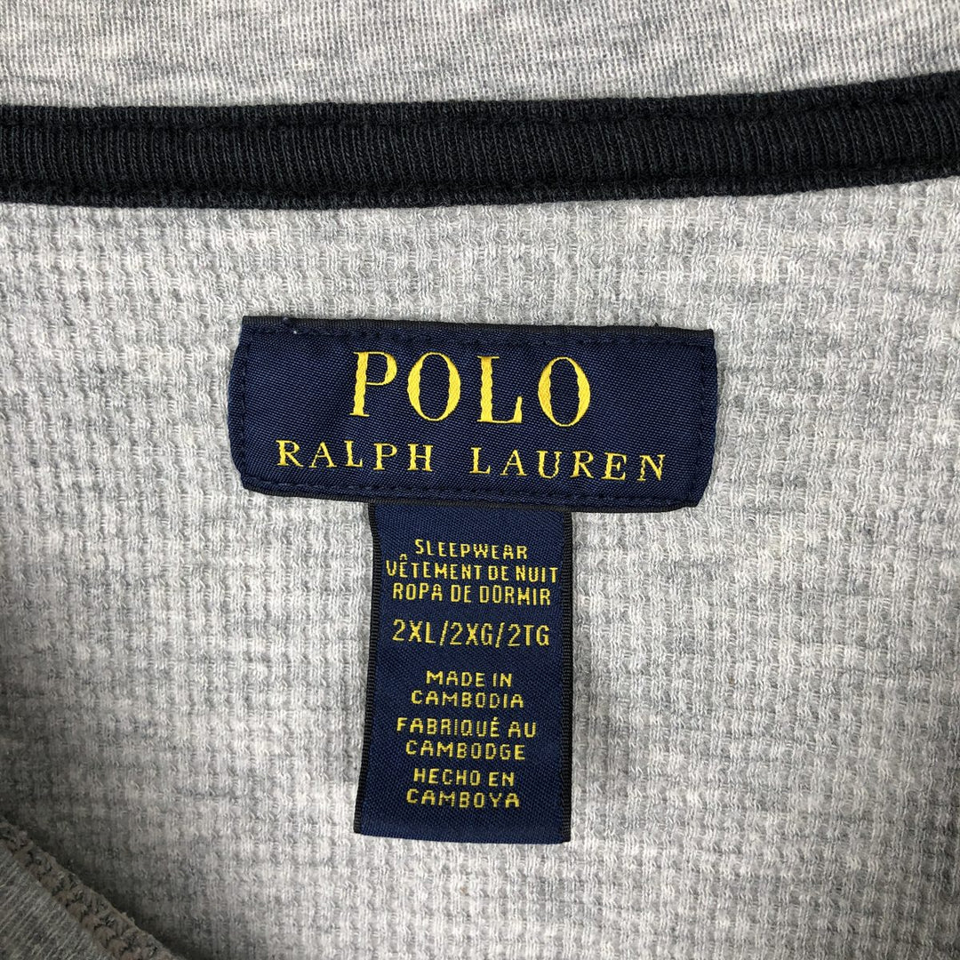 Ralph Lauren POLO RALPH LAUREN Thermal Long T-Shirt Men's XXL cotton gray type Vintage Second Hand
