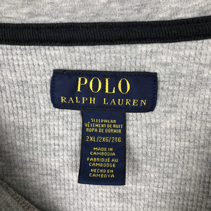 Ralph Lauren POLO RALPH LAUREN Thermal Long T-Shirt Men's XXL cotton gray type Vintage Second Hand