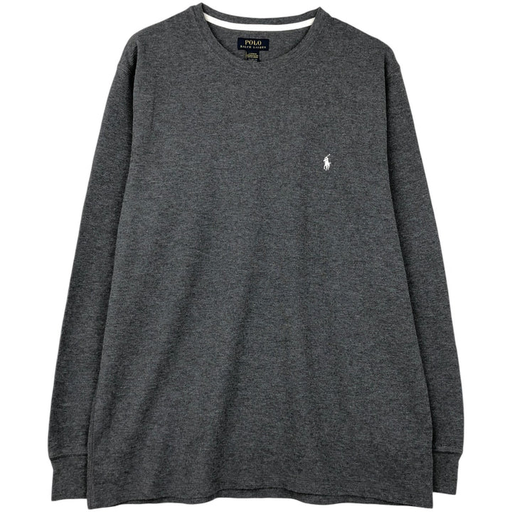 Ralph Lauren POLO RALPH LAUREN Thermal Long T-Shirt Men's XL cotton gray type Vintage Second Hand