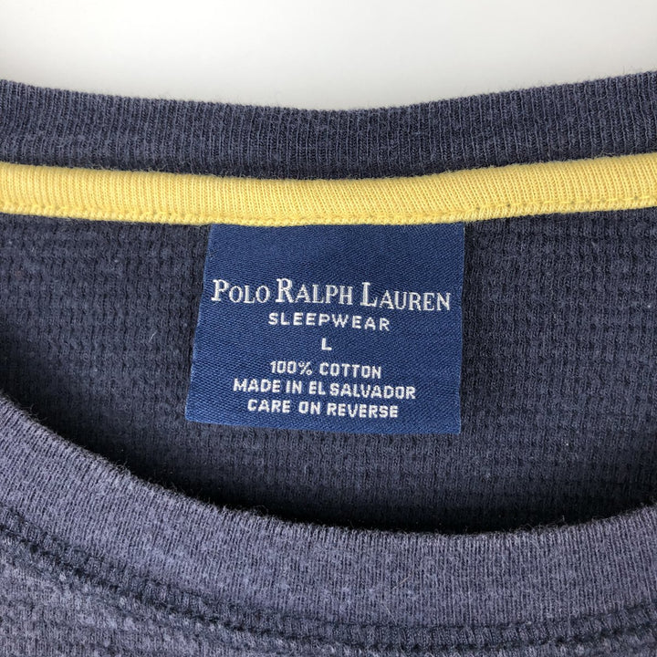 Ralph Lauren POLO RALPH LAUREN SLEEPWEAR Thermal Long T-Shirt, Men's Size L cotton navy blue type Vintage Second Hand