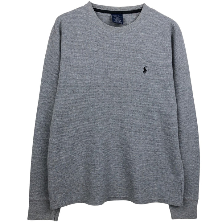 Ralph Lauren POLO RALPH LAUREN SLEEPWEAR Thermal Long T-shirt Waffle Men's M size cotton gray type Vintage Second Hand
