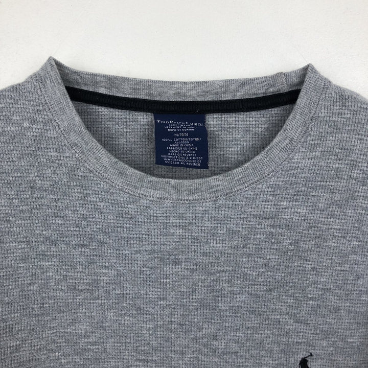 Ralph Lauren POLO RALPH LAUREN SLEEPWEAR Thermal Long T-shirt Waffle Men's M size cotton gray type Vintage Second Hand