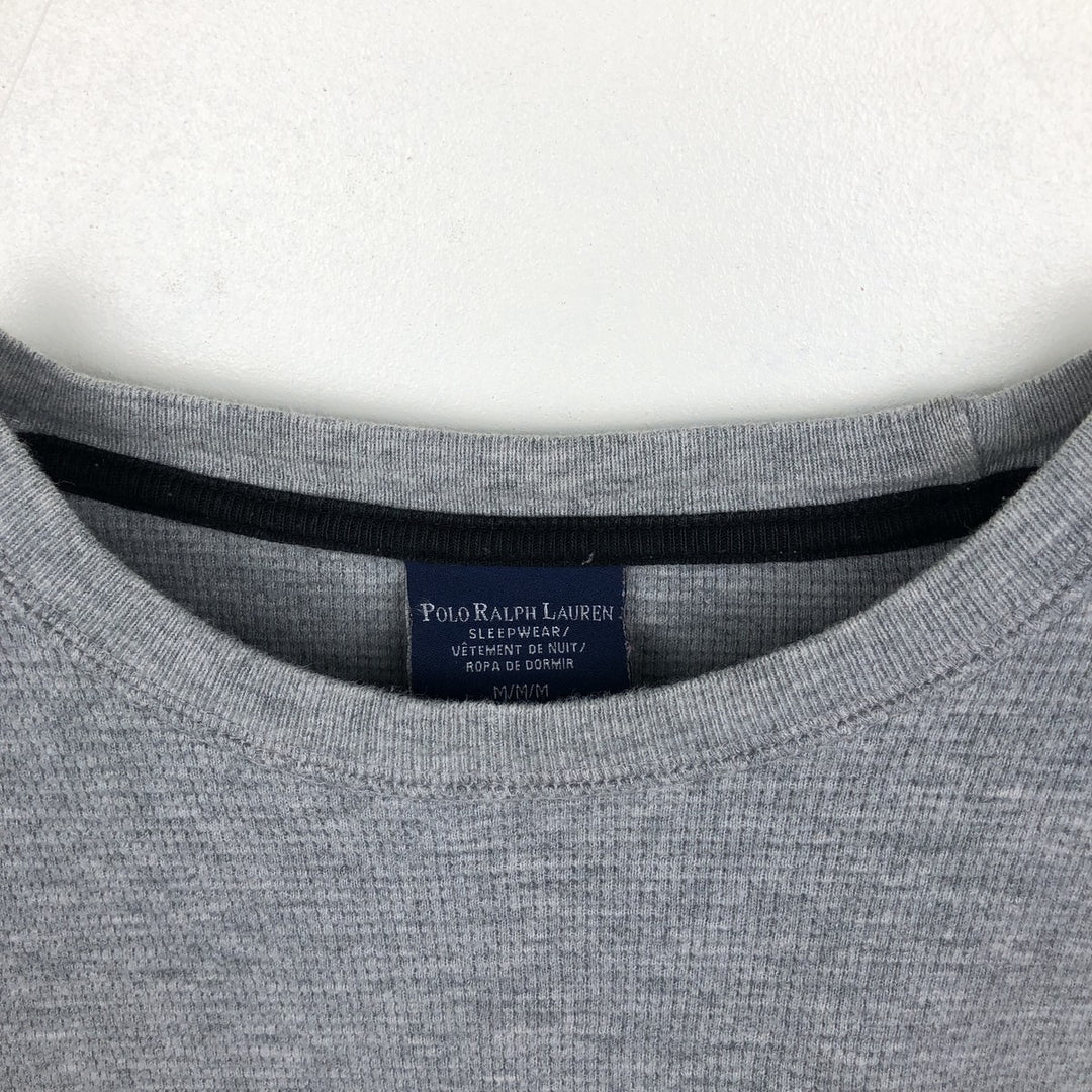 Ralph Lauren POLO RALPH LAUREN SLEEPWEAR Thermal Long T-shirt Waffle Men's M size cotton gray type Vintage Second Hand