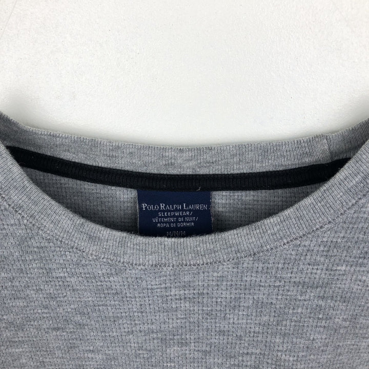 Ralph Lauren POLO RALPH LAUREN SLEEPWEAR Thermal Long T-shirt Waffle Men's M size cotton gray type Vintage Second Hand