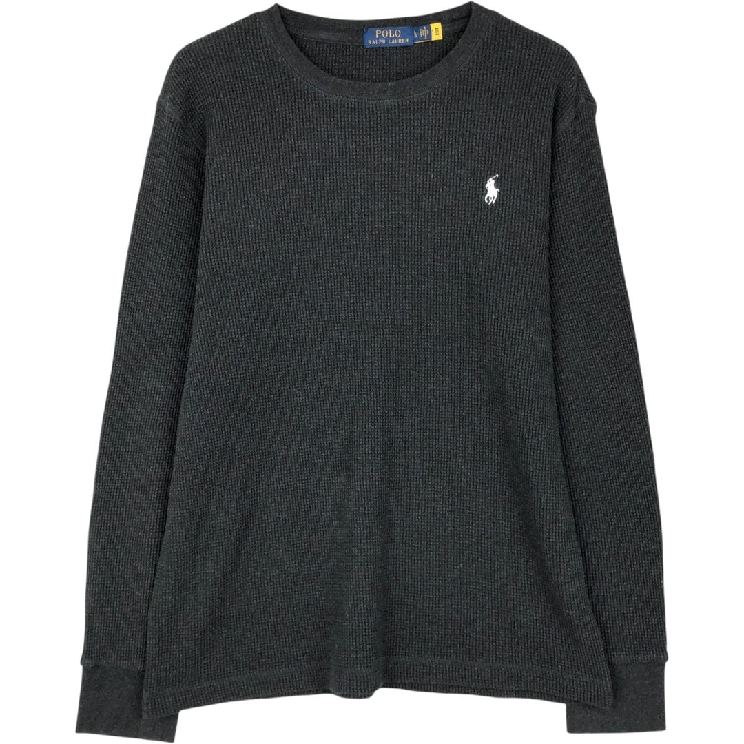 Ralph Lauren POLO RALPH LAUREN Thermal Long T-Shirt Men's Size L cotton black type Vintage Second Hand