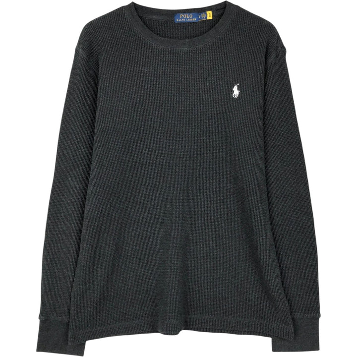 Ralph Lauren POLO RALPH LAUREN Thermal Long T-Shirt Men's Size L cotton black type Vintage Second Hand