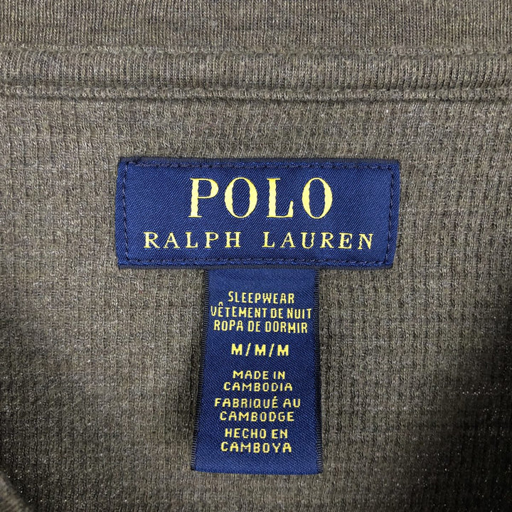 Ralph Lauren POLO RALPH LAUREN SLEEPWEAR Thermal Long T-Shirt, Honeycomb, Men's Size M cotton Khaki type Vintage Second Hand