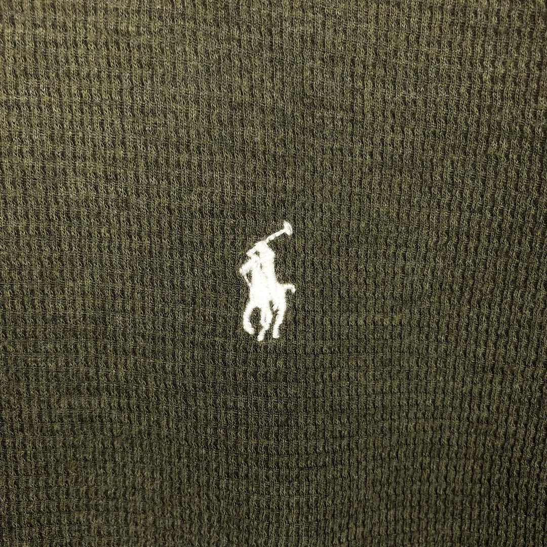 Ralph Lauren POLO RALPH LAUREN SLEEPWEAR Thermal Long T-Shirt, Honeycomb, Men's Size M cotton Khaki type Vintage Second Hand