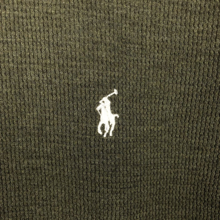 Ralph Lauren POLO RALPH LAUREN SLEEPWEAR Thermal Long T-Shirt, Honeycomb, Men's Size M cotton Khaki type Vintage Second Hand