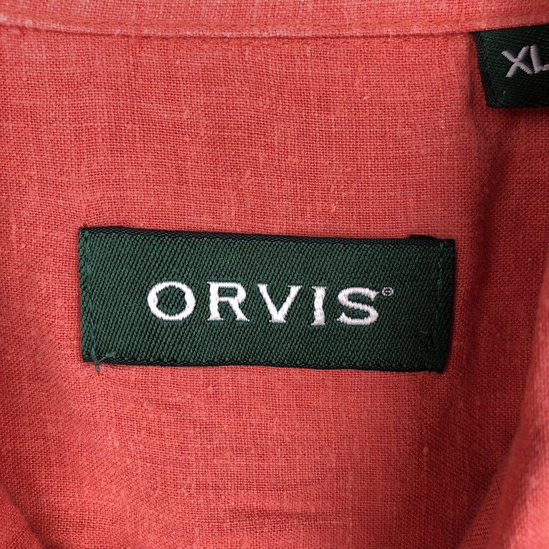Orvis Short-Sleeve Box Shirt, Tencel x Hemp Shirt, Men's Size XL (approx.) Hemp coral Vintage Second Hand