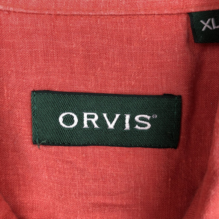 Orvis Short-Sleeve Box Shirt, Tencel x Hemp Shirt, Men's Size XL (approx.) Hemp coral Vintage Second Hand