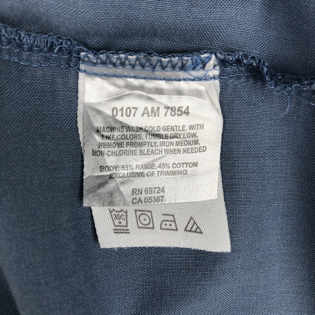 2000'S Columbia Short-Sleeve Ramie x Cotton Box Shirt, Men's XXL (approx.) Lamy blue type Vintage Second Hand