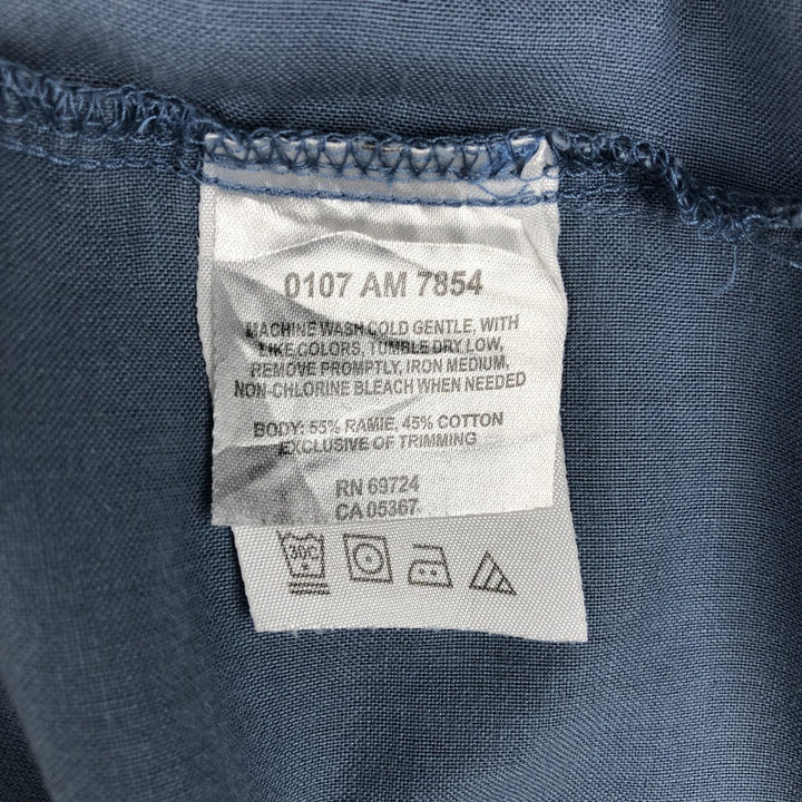 2000'S Columbia Short-Sleeve Ramie x Cotton Box Shirt, Men's XXL (approx.) Lamy blue type Vintage Second Hand