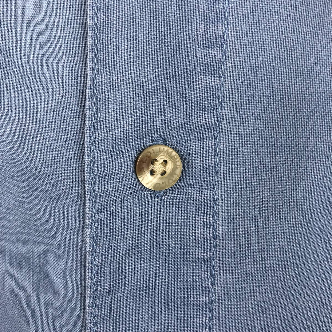 2000'S Columbia Short-Sleeve Ramie x Cotton Box Shirt, Men's XXL (approx.) Lamy blue type Vintage Second Hand