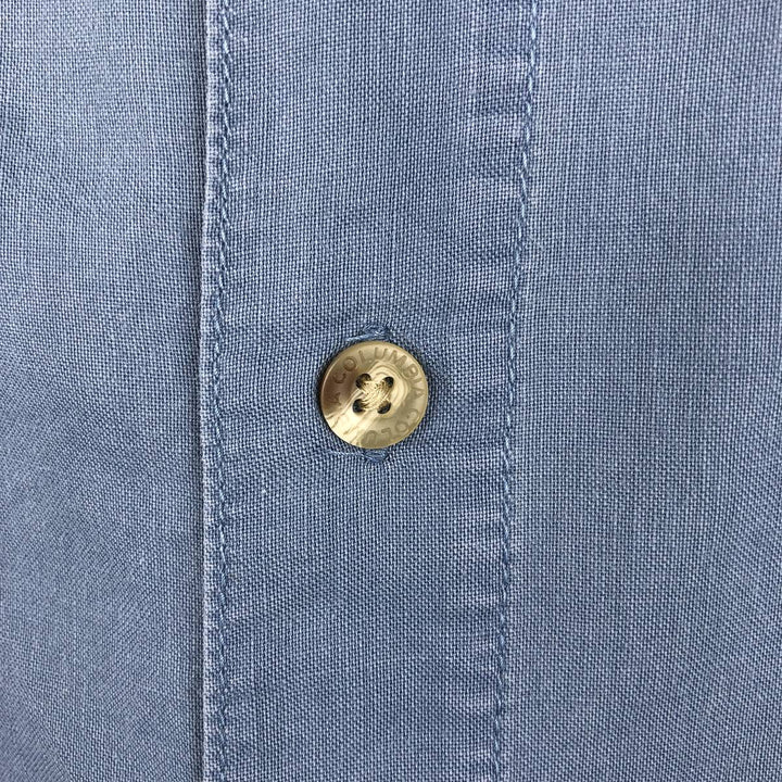 2000'S Columbia Short-Sleeve Ramie x Cotton Box Shirt, Men's XXL (approx.) Lamy blue type Vintage Second Hand