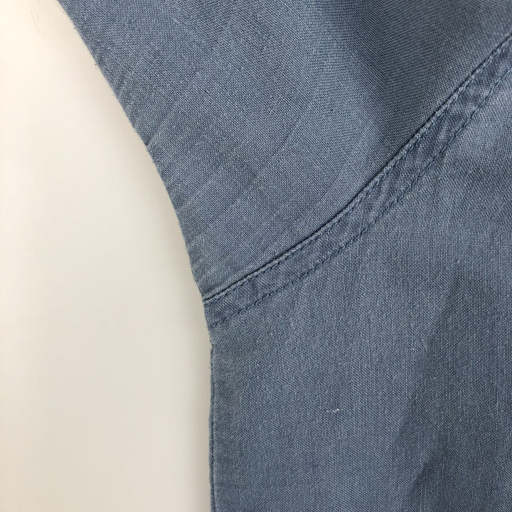 2000'S Columbia Short-Sleeve Ramie x Cotton Box Shirt, Men's XXL (approx.) Lamy blue type Vintage Second Hand