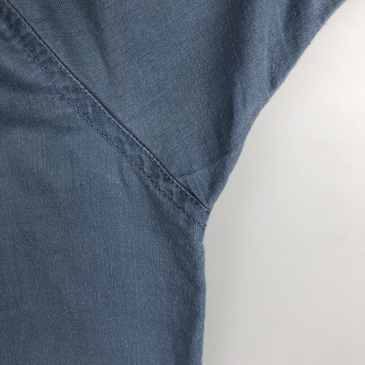 2000'S Columbia Short-Sleeve Ramie x Cotton Box Shirt, Men's XXL (approx.) Lamy blue type Vintage Second Hand