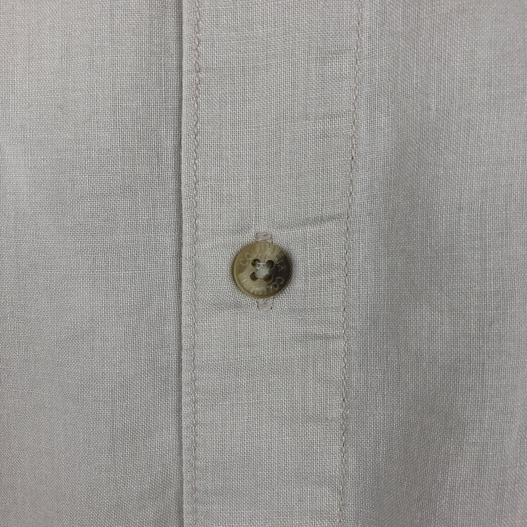 2000'S Columbia Short-Sleeve Ramie x Cotton Box Shirt, Men's Size XL Lamy Beige type Vintage Second Hand