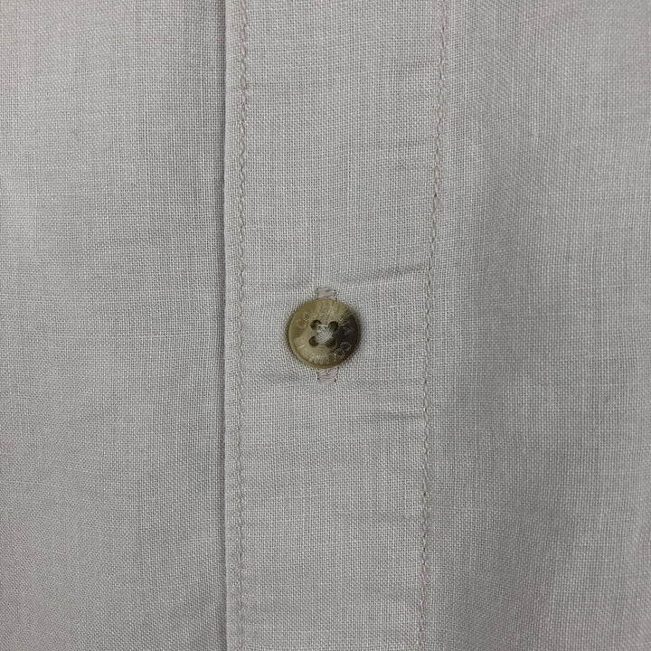 2000'S Columbia Short-Sleeve Ramie x Cotton Box Shirt, Men's Size XL Lamy Beige type Vintage Second Hand