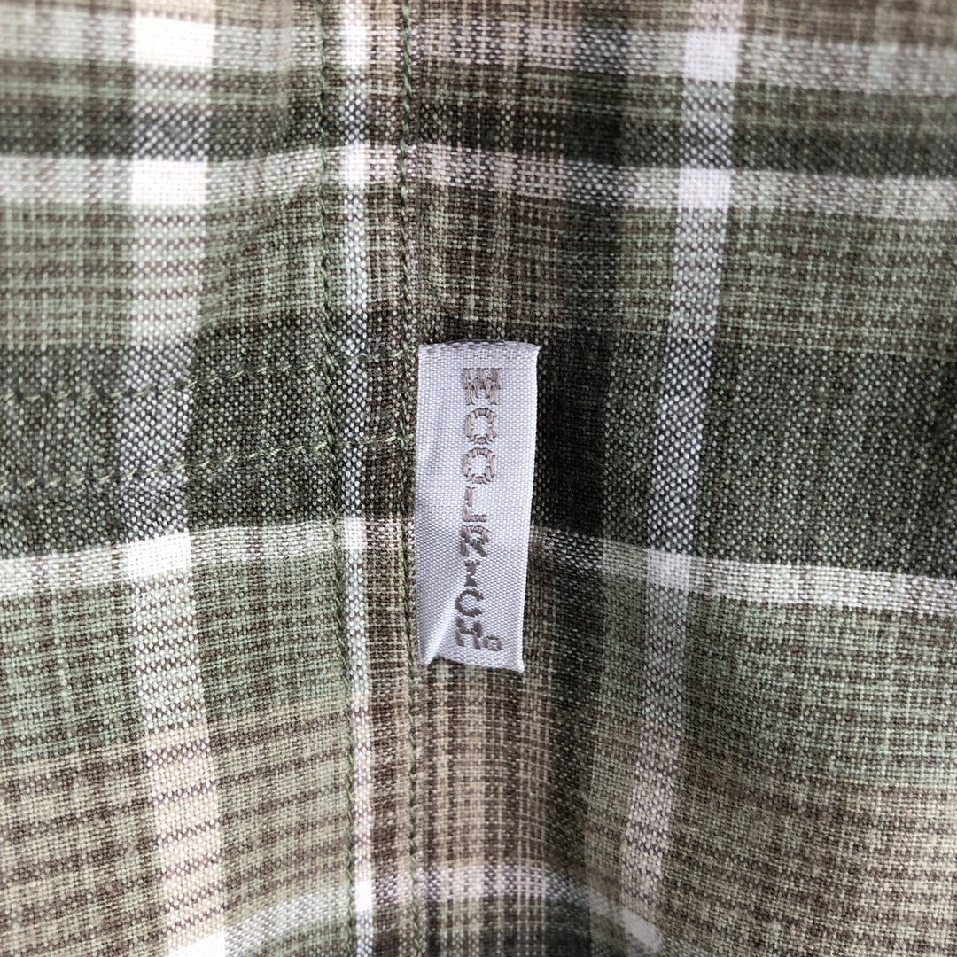 Woolrich short-sleeved button-down check shirt, men's size XL (approx.) cotton Khaki type Vintage Second Hand
