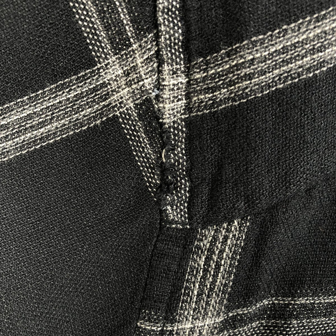 Arrow Check Pattern Short-Sleeve Open Collar Shirt, Boxy Shirt, Men's XL Equivalent Bamboo black type Vintage Second Hand
