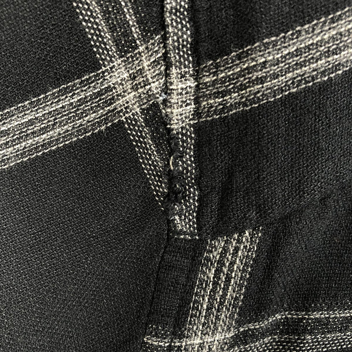 Arrow Check Pattern Short-Sleeve Open Collar Shirt, Boxy Shirt, Men's XL Equivalent Bamboo black type Vintage Second Hand