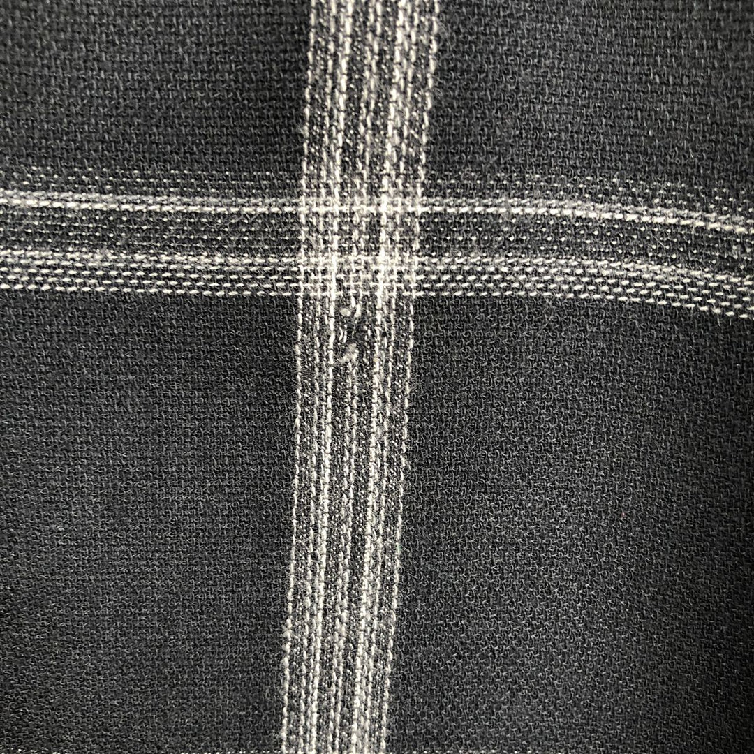 Arrow Check Pattern Short-Sleeve Open Collar Shirt, Boxy Shirt, Men's XL Equivalent Bamboo black type Vintage Second Hand
