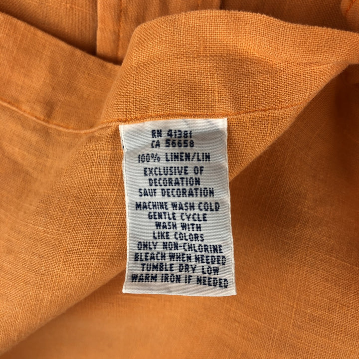 Ralph Lauren short-sleeved linen button-down shirt, men's size M (approx.) linen orange type Vintage Second Hand