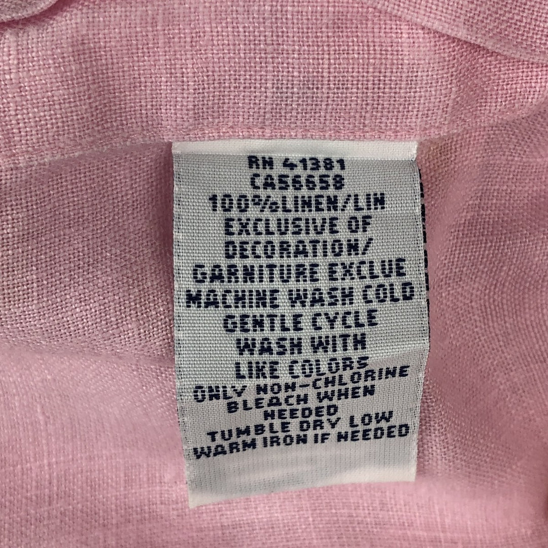 Ralph Lauren short-sleeved linen button-down shirt, men's size M (approx.) linen pink type Vintage Second Hand