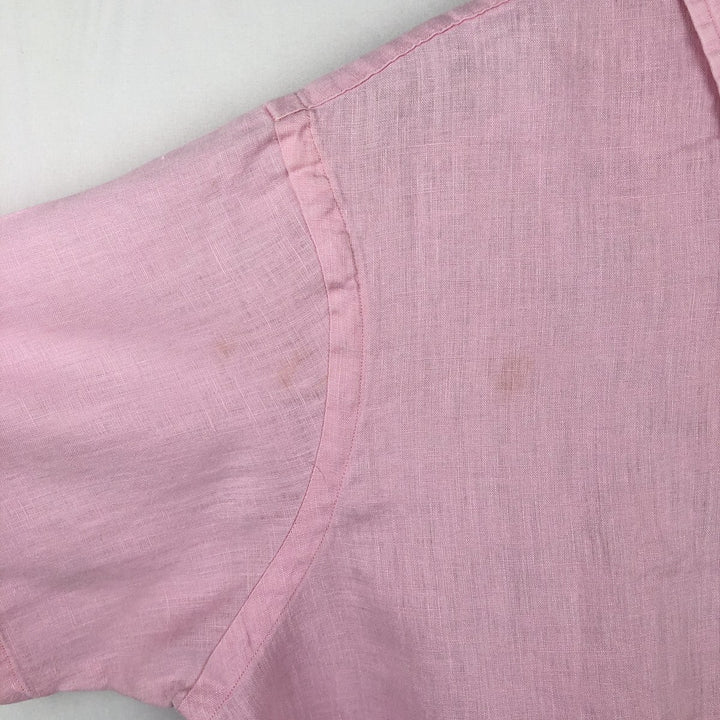Ralph Lauren short-sleeved linen button-down shirt, men's size M (approx.) linen pink type Vintage Second Hand